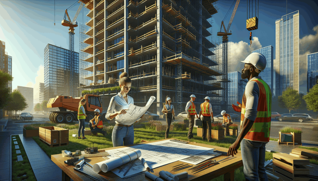 alt_text: Diverse team at a construction site, collaborating on small renovations for impactful transformation.